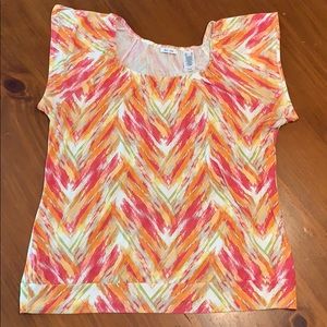 Liz&Co dress t-shirt, XL, bright tropical pattern